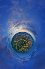 stuttgart germany global aerial panorama little planet