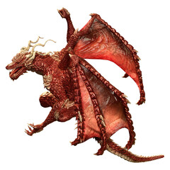 3D Rendering Fairy Tale Dragon on White