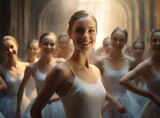 Crédence de cuisine en verre imprimé École de danse A group of teenage ballerinas