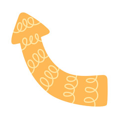 Vector colorful cartoon playful orange arrow pointer.