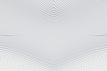 White metal texture steel pattern. Grey line curve design on abstract white background. Light horizontal template or banner, business backdrop. Abstract background with soft waves. 3D illustration