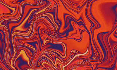 Colorful liquid marble with grainy texture background. Fluid ink swirl backdrop design. Contemporary color gradient. Suitable for poster, banner, presentation, or magazine.
