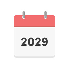 2029年のカレンダーの表紙のアイコン - リングのついた暦やプランナーのイメージ素材
 - obrazy, fototapety, plakaty