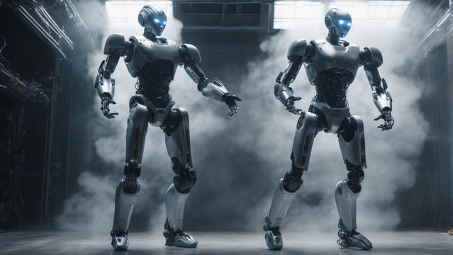 Humanoid robot with scifi background. Extremely detailed and realistic concept design