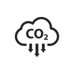 CO2 emissions vector icon. Carbon dioxide vector icon or logo template. 
