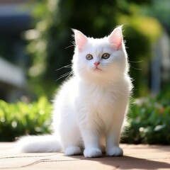 Naklejka na ściany i meble 白い子猫(white cute cat)