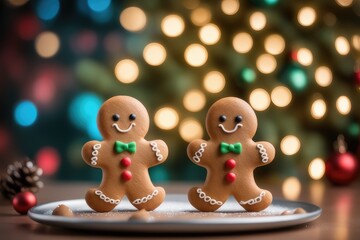 Obraz premium gingerbread person on christmas