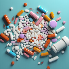 Chaotic Beauty in Modern Medicine - A Spilled Arrangement of Diverse Pills and Drugs
