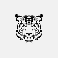 tiger head silhouette vector illustration 
