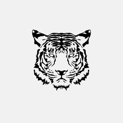 Silhouette of tiger head illustration 