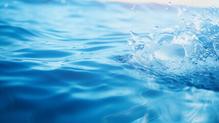Beautiful blurred natural blue background with water