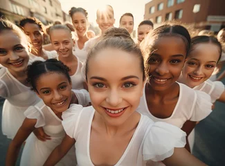 Foto auf Acrylglas Tanzschule A group of teenage ballerinas