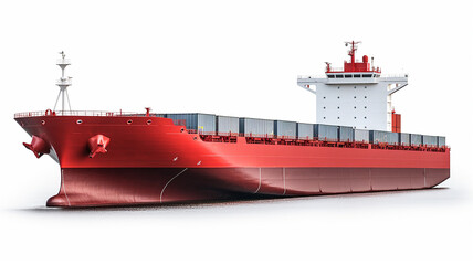 cargo ship isolated on white background