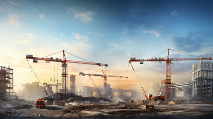Construction site and crane