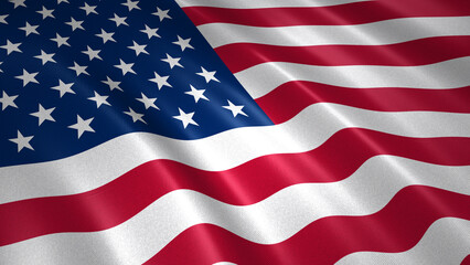 United States waving flag. 3D illustration