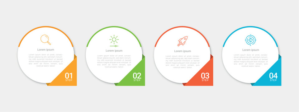 Infographic design template with 4 step structure Vector