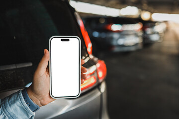 Mockup blank screen mobile phone for app or web site mockup promotion. Ideal for auto dealership,...