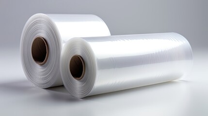 Plastic Wrap Roll. Versatile Thin Film for Food Sealing on White Background