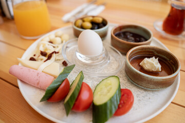 healthy breakfast with milk