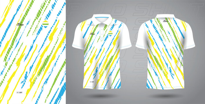 blue green yellow color polo sport jersey template