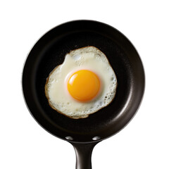 Fried Egg in a Frying Pan Isolated on a Transparent Background