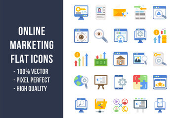 Online Marketing Flat Icons