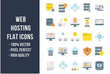 Fototapeta premium Web Hosting Flat Icons