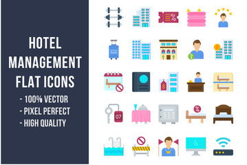 Hotel Management Flat Icons