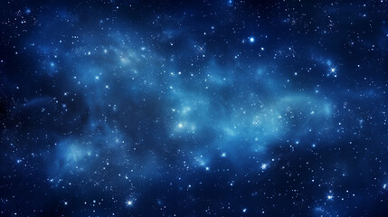 Naklejka premium dark blue space sky with nebula and many stars