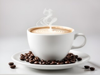 cup of coffee with beans