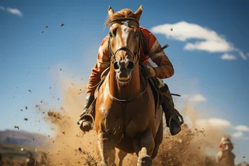 Foto op Canvas jockey  on racing horse © nataliya_ua