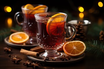 mulled wine with cinnamon