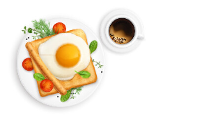 Toast Fried Egg Composition
