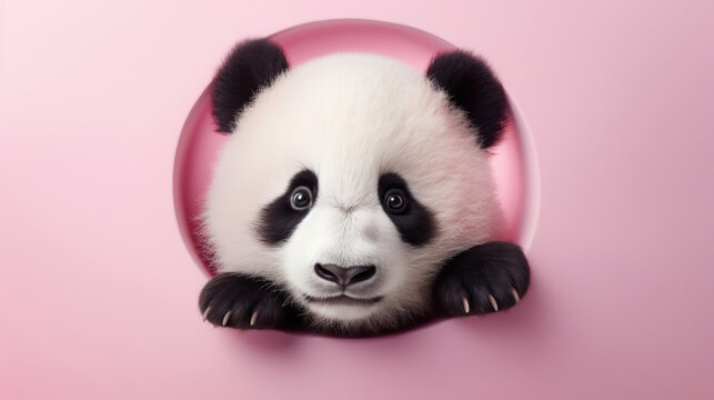 Fancy Panda,  advertising photography,   Pastel color palette background