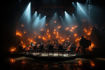 symphonic orchestra on stage