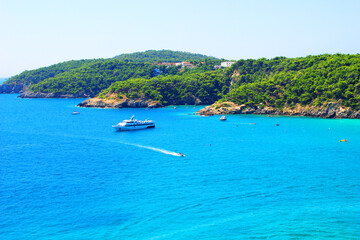 Pristine scenery from Tremiti Islands (Isole Tremiti) with an expansive body of water dominating...