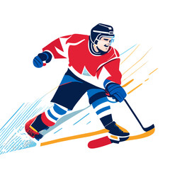 Hockey Player SVG - Sports Illustration for Modern Design