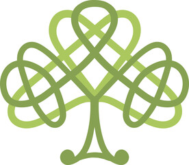 Shamrock. Irish endless knot clover leaf. Celtic symbol.