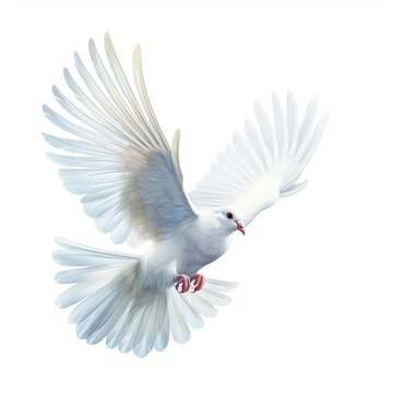 White dove on a white background