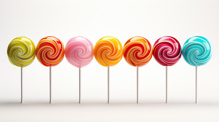 Set of lollipops on white background