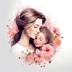 Illustration for mother day on white background