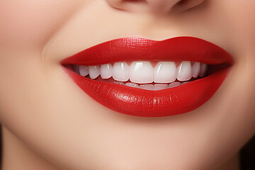  White teeth and lips