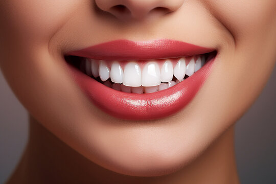  White teeth and lips