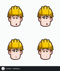 Construction Worker - Expressions - Concerned - Hushed - Variations