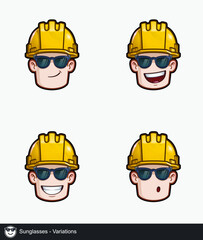 Construction Worker - Expressions - Sunglasses - Variations