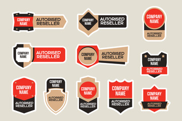 Authorized Reseller Label and Sticker Set Vector Design