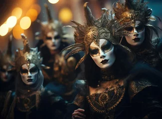 Poster A group of people at a masquerade carnival in Venice © cherezoff
