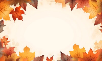 Naklejka na ściany i meble colourful ornament autumn frame background, Generative Ai