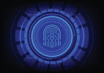 finger scan abstract blue background