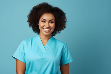Junge professionelle lächelnde Krankenschwester Ärztin Profilbild - obrazy, fototapety, plakaty